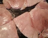 A picture of step 1 of Dry Fry Ham Steaks.
