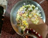 A picture of step 4 of Aloo pitika.