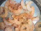 Espagueti blanco con Camarones con champiñones y pechuga de pollo