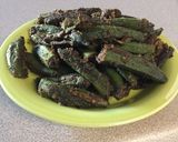 A picture of step 9 of Bharwa Bhindi.