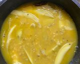A picture of step 5 of Kancha Aam diye Tok Dal (Raw Mango in Masoor Dal).