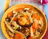 Foto langkah ke 7 dari resep Tumis Lobak Jamur Wortel Ayam Giling.