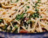Foto del paso 4 de la receta: PASTA🍜,Perejíl🌿y Almendras, a la Carbonara...!