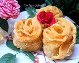 Hình bước làm 6 của món Hoành thánh hoa hồng chiên