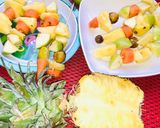 A picture of step 1 of Fruit kebab🍍🥕🍏.