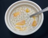 A picture of step 6 of Coconut milk sago with mango.