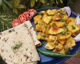 A picture of step 4 of Aloo qatlian.