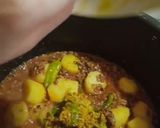 A picture of step 4 of Achari masoor pulao.
