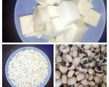 A picture of step 1 of Yam with beans porage.