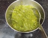 A picture of step 1 of Aloo Katli in coriander dip.