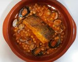 Foto del paso 10 de la receta: Cazuela de bacalao y almejas con garbanzos
