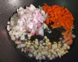 A picture of step 2 of Cheesy Veg Soya Macaroni Pasta.