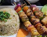 A picture of step 5 of Tikka boti with matar pulao.