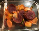 A picture of step 1 of Smoked fish on healty veggies.