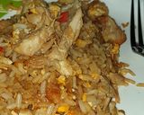 A picture of step 8 of Egg fried rice... and some chicken.