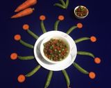 A picture of step 8 of Carrot and Peas Curry.