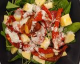 Foto del paso 2 de la receta: Ensalada de Morrón Asado con Rúcula y Queso