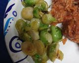 A picture of step 3 of Brussels Sprouts.