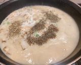 A picture of step 2 of Mushroom and Peas Soup (with fresh cream, herbs).
