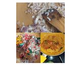A picture of step 2 of Fish polichathu with Banana leaf.