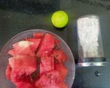 A picture of step 1 of Watermelon juice.