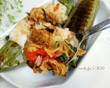 Foto langkah ke 3 dari resep Nasi Bakar Ayam Suwir Kemangi.