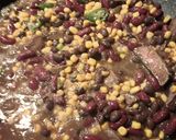 A picture of step 2 of Beef, Okra, and Beans.