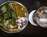A picture of step 3 of Green Appam with Radish leaves & Green Gram.