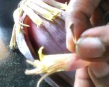 A picture of step 2 of Kelful bhaji(banana flower).