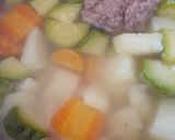A picture of step 2 of Vegetable Soup with a Little Rice.