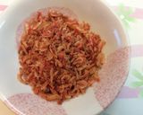 Hình bước làm 2 của món xoài xanh cùng Ruốc sấy cay