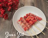 A picture of step 5 of Watermelon Tanghulu.