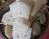A picture of step 1 of Raw banana veg.