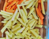 A picture of step 2 of Carrot&potato fries wit breadcrumbs 🍟#5orlessingredientscontest.