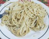 A picture of step 6 of Pasta with Guacamole Sauce and Tuna.
