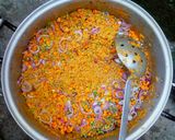 A picture of step 4 of Jollof rice, coleslaw and peppered chicken.
