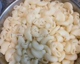 A picture of step 1 of Macaroni Pasta in Red Sauce.