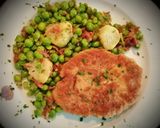 Foto del paso 7 de la receta Hamburguesa de cerdo con guisantes