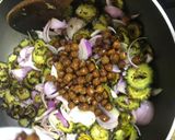 A picture of step 3 of Bitter gourd and black grams veg.