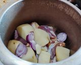 A picture of step 2 of Kosha Mangsho.