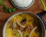 A picture of step 7 of Cholar Dal.
