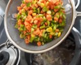 A picture of step 2 of Mix veg corn rice.