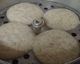 A picture of step 3 of Samak rice Idli with Peanut chutney.