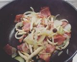 A picture of step 5 of Stir fried Goya with eggs and bacon 🍳.