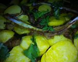 A picture of step 4 of Oven roasted Mutton/ potato combo. #4WeeksChallenge.