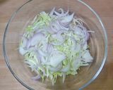 A picture of step 1 of Apple Walnut Coleslaw.