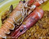 Foto del paso 8 de la receta: Arroz cristalino con setas, espárragos, gambas rojas y escamarlanes