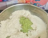 A picture of step 3 of Avocado thepla with with aloo ki sukhi sabji.