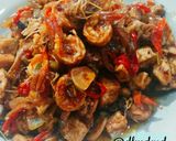 Foto langkah ke 8 dari resep Udang Tahu tumis pedas.