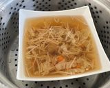 A picture of step 1 of Steam Golden Needle Mushroom with Egg Tofu.